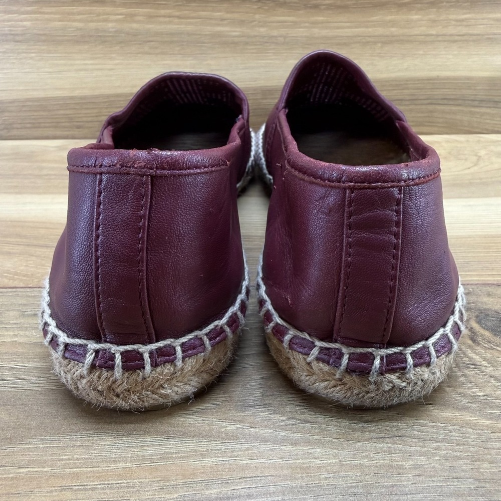 Tory Burch Espadrilles Flats 10 M Agate Red Soft Leather Vacation Resort Summer - Picture 7 of 11